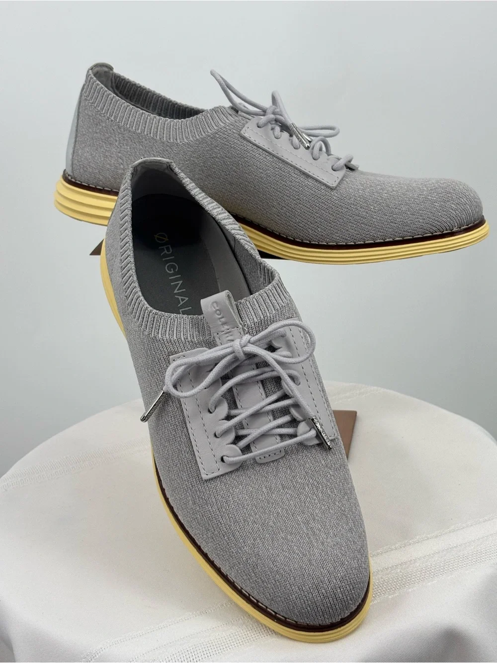 Cole Haan OriginalGrand Knit Sneakers Gray & Silver Women’s Size 8.5